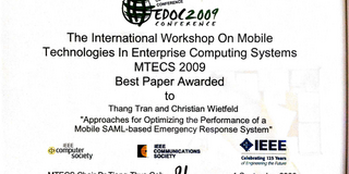 Best paper awards certificate