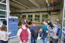 Guests being introduced at the experimental hall