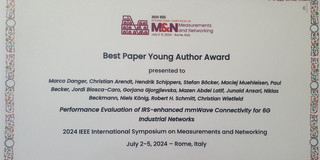 CNI receives Best Paper Young Author Award at M&N 2024.