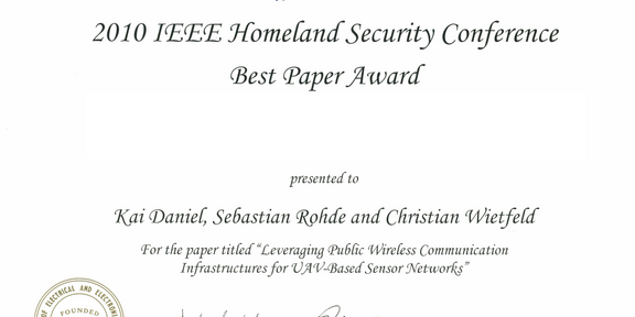 Best paper awards certificate