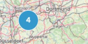 Map image of North-Rhine Westphalia from the Campusnetzplaner