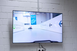 Monitor showing a teleoperator view