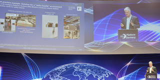 Talk from Christian Wietfeld in session on Connected Robotics at 6G Platform event 2024 in Berlin