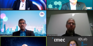 Nurul Huda Mahmood, Prof. Petar Popovski, Frank Burkhardt, Prof. Ingrid Moerman, Prof. Christian Wietfeld and Ravikumar Pragada during the teleconference.