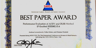 Best paper awards certificate