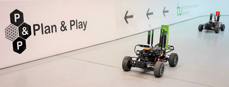 Two small-scales vehicles in a race