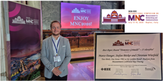 Photo of Marco Danger at IEEE MNC 2026 and Best Paper Award for the contribution by ComNets Dortmund.