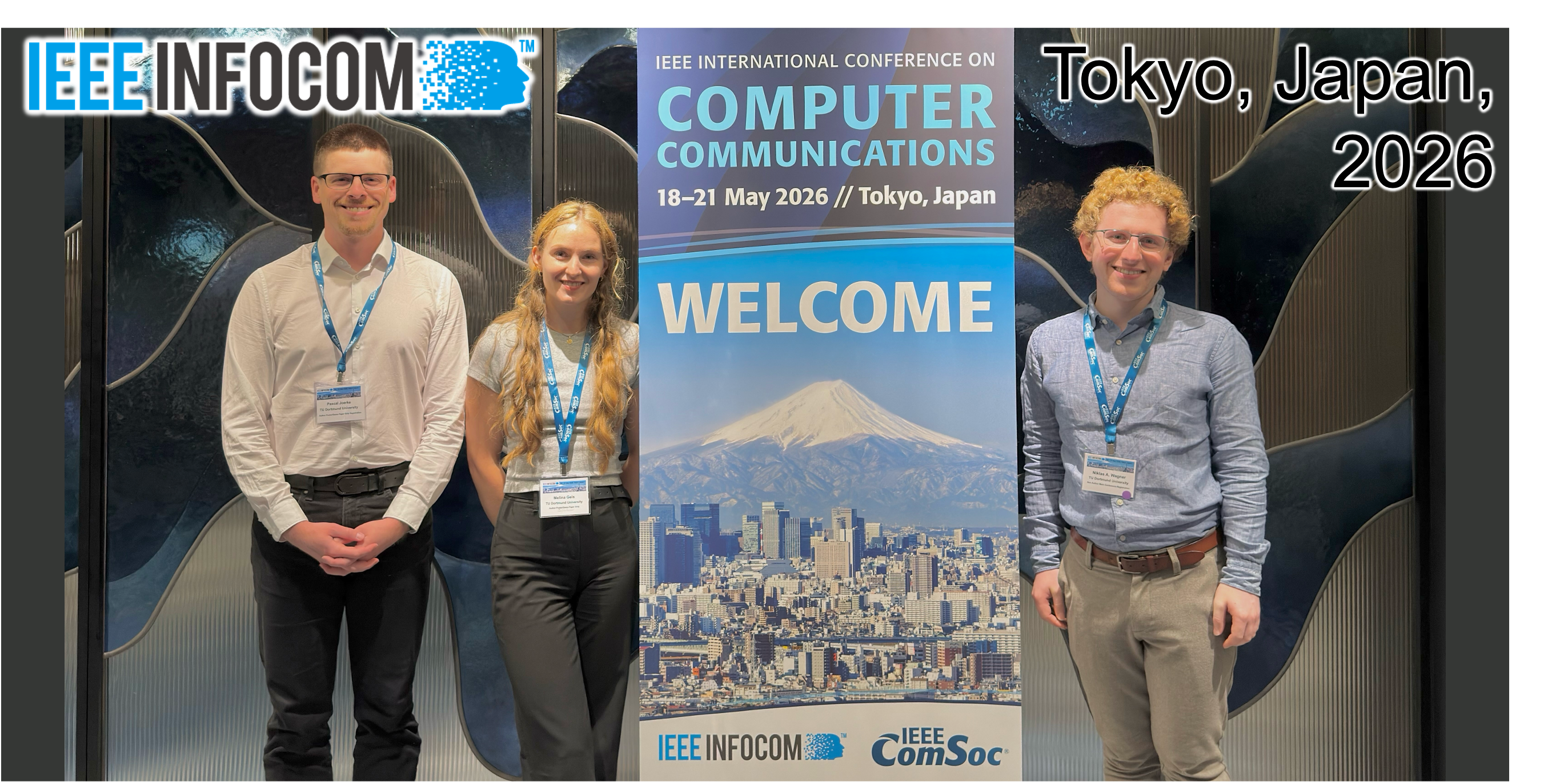 Group photo of the ComNets team at IEEE INFOCOM 2026.